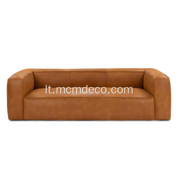 Vidurio amžiaus šiuolaikinė cigaro žaliavos tan odinė sofa